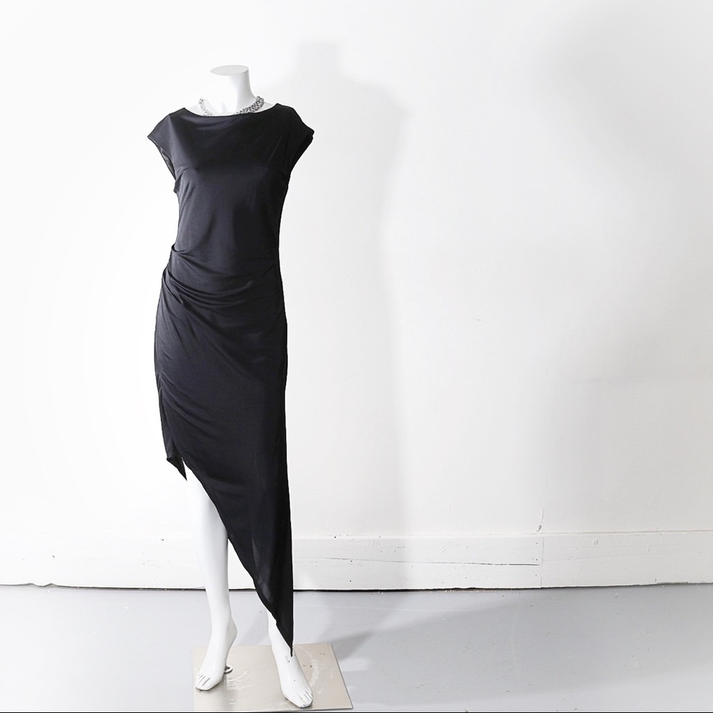Black asymmetrical BCBG Max Azria dress size S